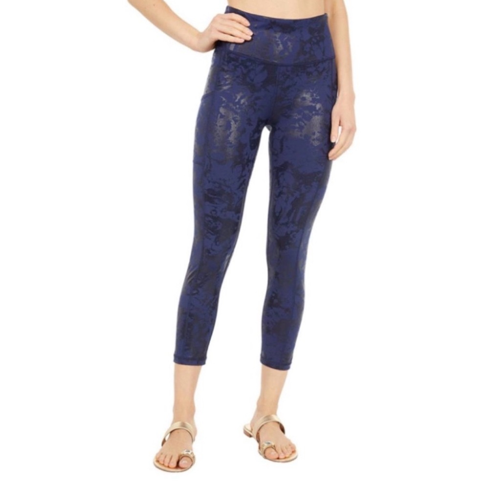Lilly Pulitzer Luxletic Weekender High Rise Midi Leggings True Navy Shoreline XS